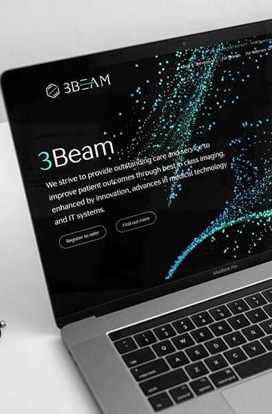 Macbook showing 3Beam Medical Website Design