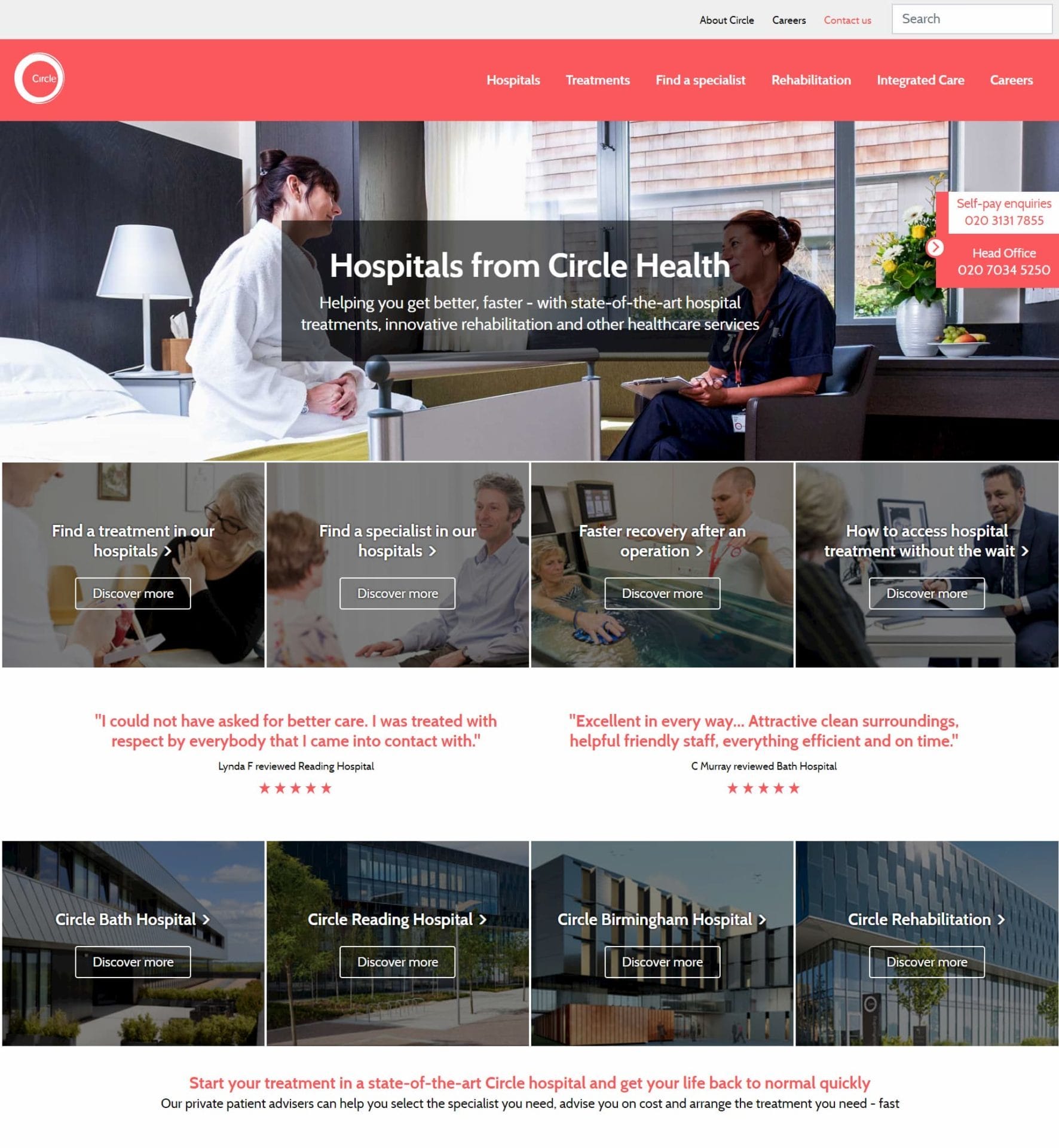 Circle Health Homepage mockup