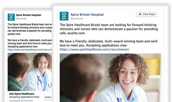 Spire Bristol Hospital Facebook adverts